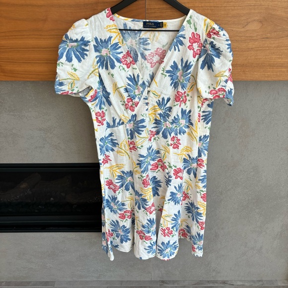 POLO RALPH LAUREN  Floral Button-Front Linen Dress, Size 16 - Picture 8 of 15